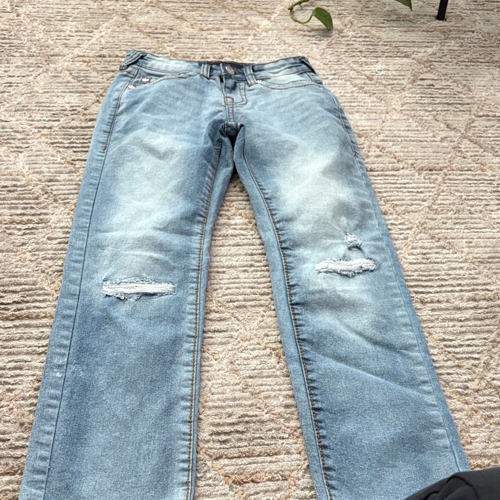 True Religion Light Blue Distressed Jeans